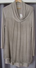 tunique col tombant beige